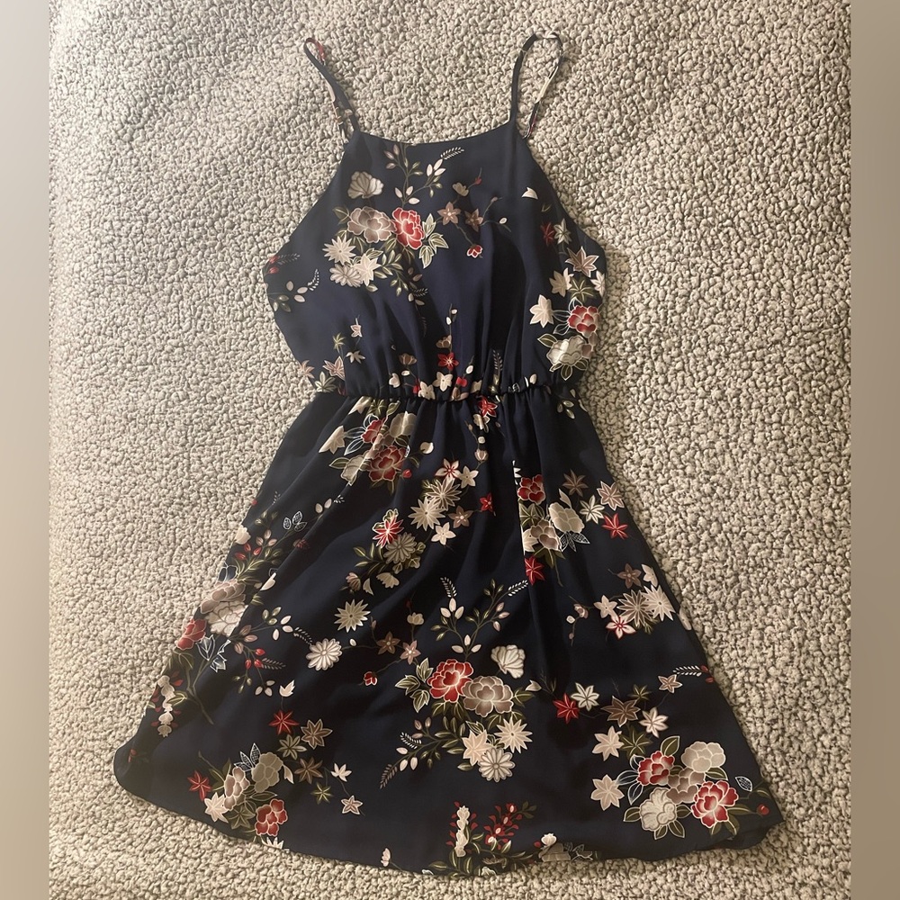 Lush floral print dress high neck